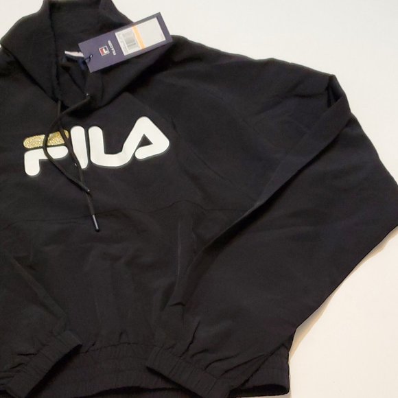 NWT Fila Elsie Funnel Track Top 100% Nylon Black Women's Small New With Tags - Picture 8 of 10